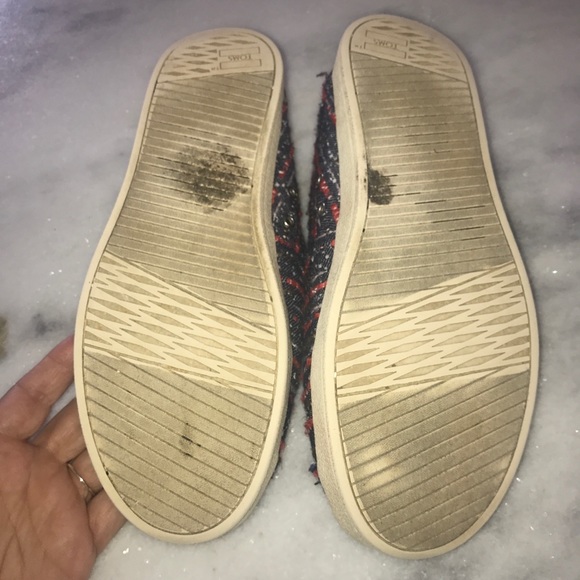 Toms Womens Slip On Flats-Blue Red White-Size 9.5 - Picture 8 of 8